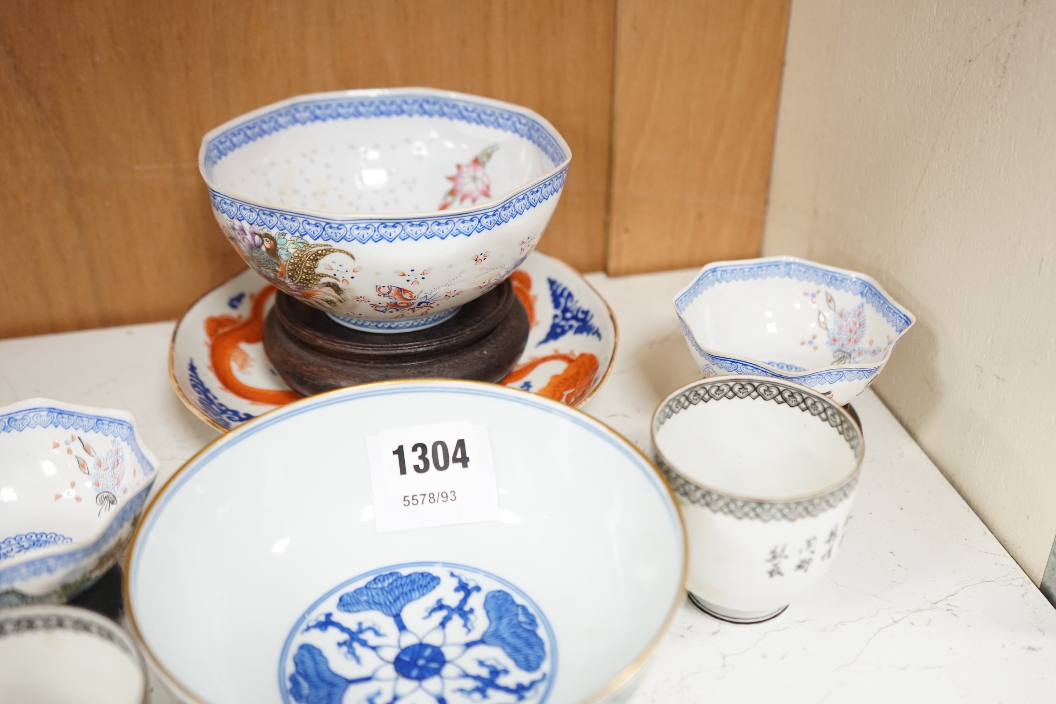 A group of Chinese eggshell porcelain etc